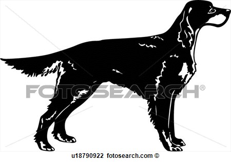 Canine Dog Gordon Setter Show Dog View Large Clip Art Graphic