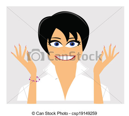 Clipart Vector Of Surprised Woman   Woman With Surprised Look Holding