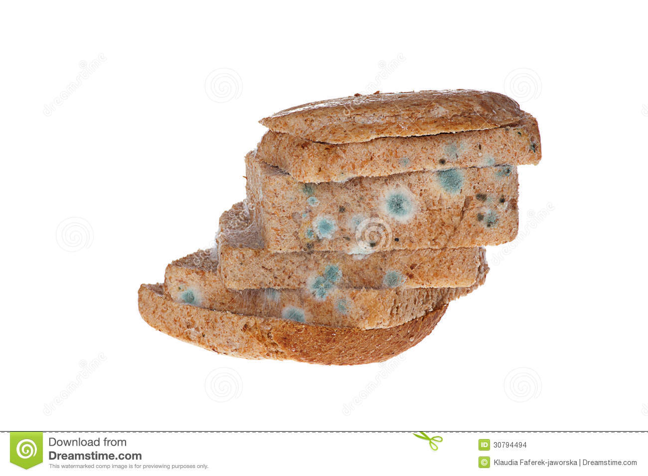 Moldy Bread On White Background 