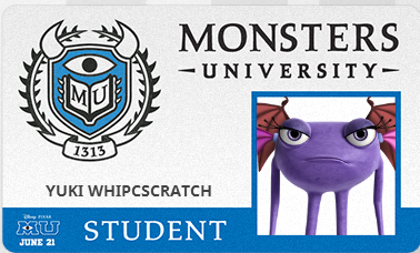 Monsters University Student Id Card By Sonicrocker On Deviantart