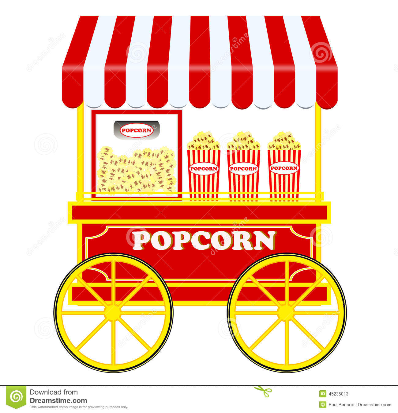 Popcorn Cart Stock Photo   Image  45235013