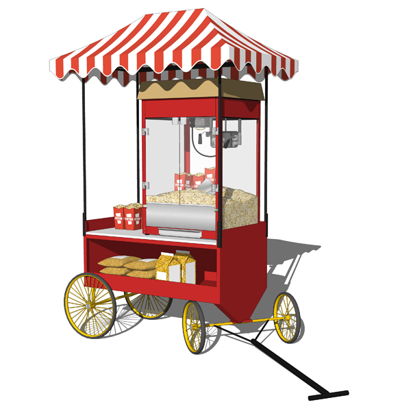 Popcorn Machine Carts 3d Model   Formfonts 3d Models   Textures