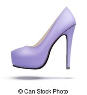 Purple Vintage High Heels Pump Shoes Vector Illustration