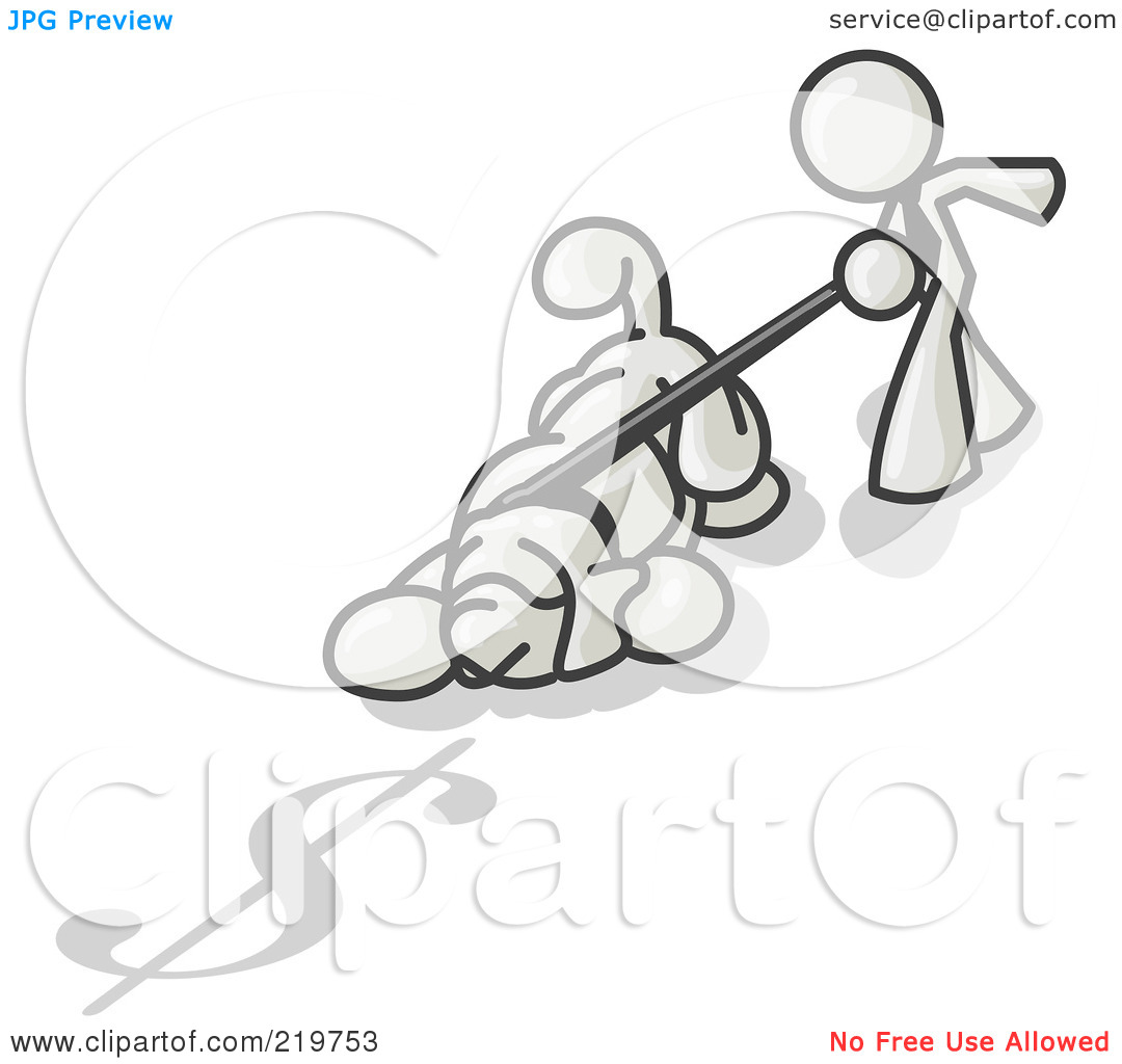 Royalty Free  Rf  Clipart Illustration Of A White Man Walking A Dog