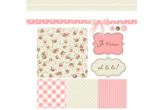 Shabby Chic Scrapbook Papers Clipart   Illustrations On Creative