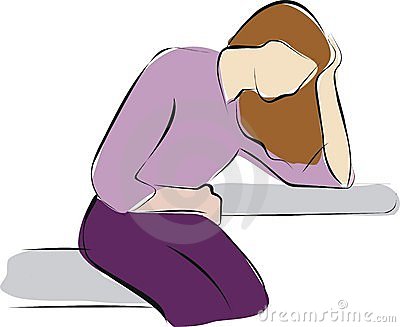 Stomach Pain Cartoon Woman Woman Stomach Ache 21875897 Jpg