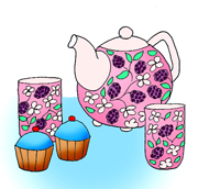     Tea Party 1773 Stacked Tea Cups Clip Art Free Tea Party Invitation