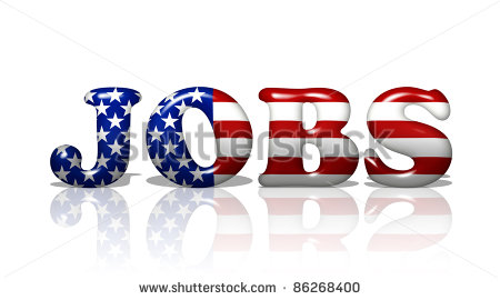 The Word Jobs In The American Flag Colors Jobs In America   Stock    