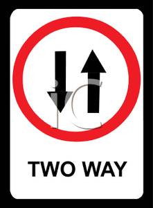 Two Way Road Sign   Royalty Free Clipart Picture