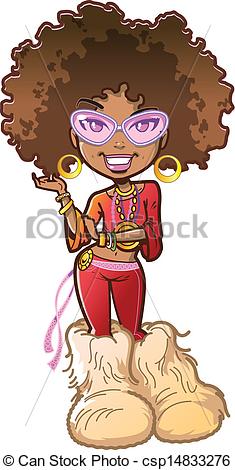 Vecteur   Froussard Afro Girl   Banque D Illustrations