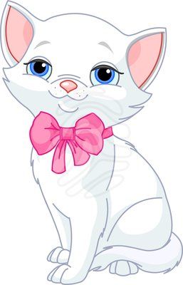 Very Cute White Cat   Adorable Clipart   Pinterest