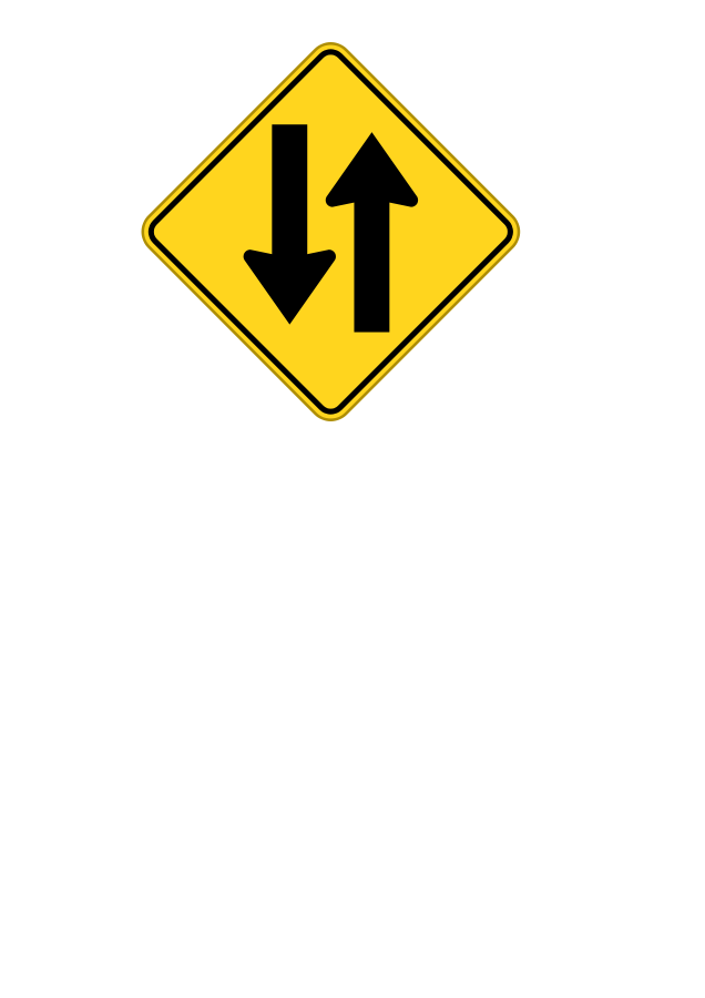 Way Warning Sign Clipart Large Size