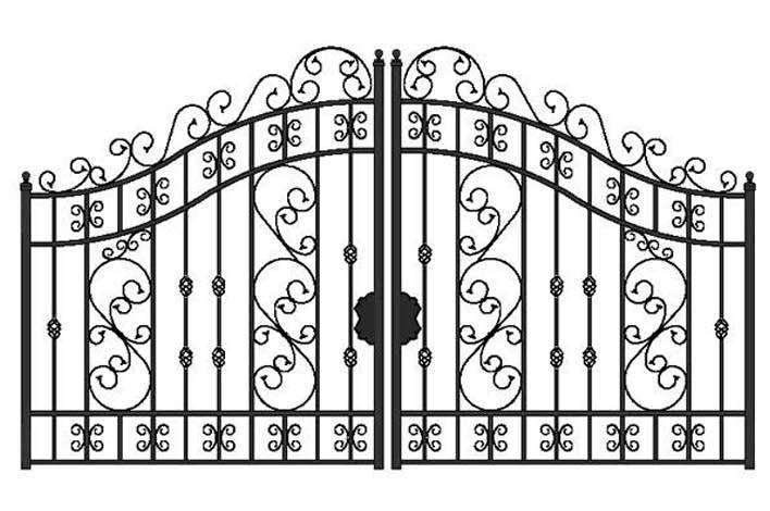 Wrought Iron Gate Forged Sliding Gate Metal Garden Gate Swing Gate