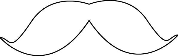 And White Mustache Art Image   Black And White Outline Of A Mustache