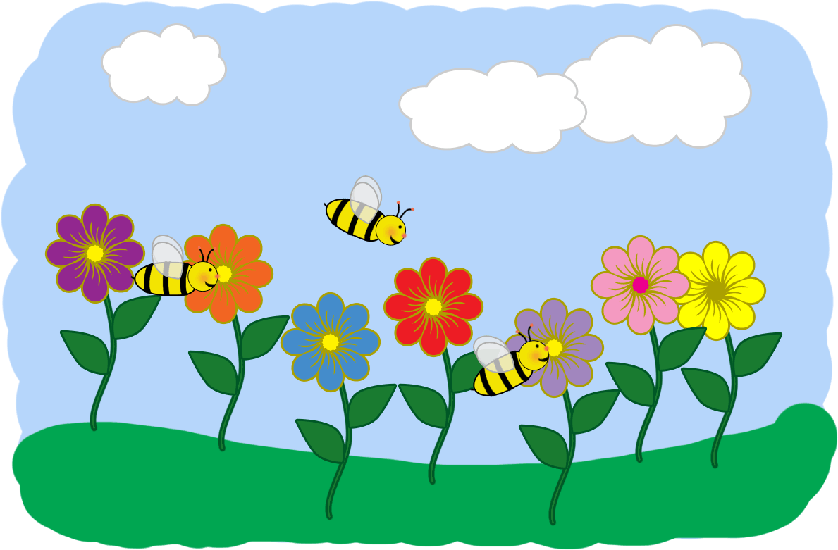 Bees And Flowers Clip Art