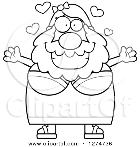 Black And White Chubby Bearded Lady Circus Freak Wanting A Hug By Cory    
