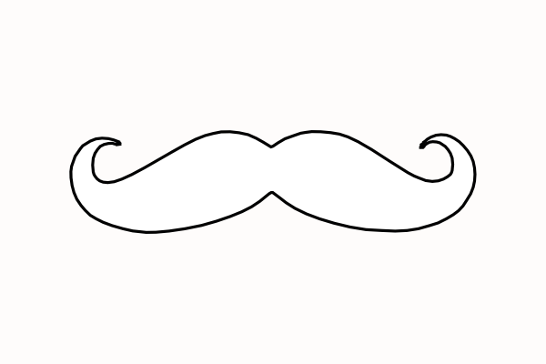 Bold White Mustache Clip Art At Clker Com   Vector Clip Art Online    