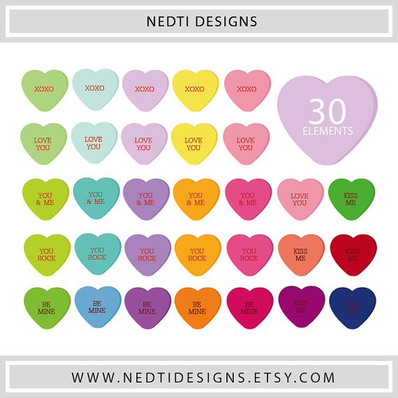 Clipart Conversation Hearts Clipart Valentines Candy Candy Heart