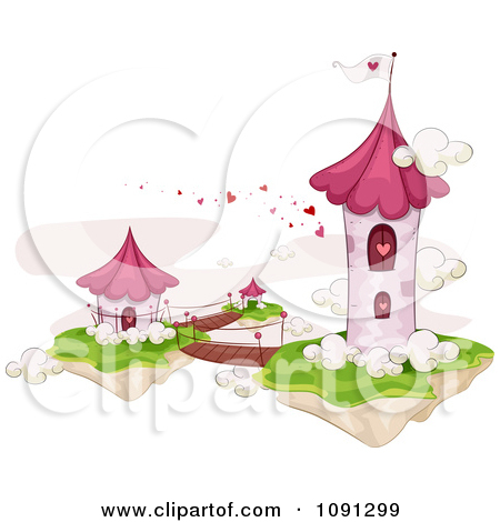 Clipart Fairy Tale Prince Talking To A Princess On A Cloud Castle