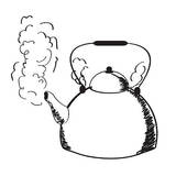 Clipart Of A Boiling Kettle And Steam  K10418831   Search Clip Art