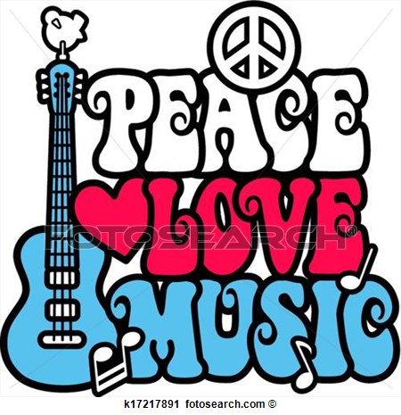 Clipart   Peace Love And Music  Fotosearch   Search Clip Art