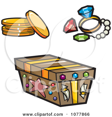 Clipart Pirate Booty And A Treasure Chest   Royalty Free Vector