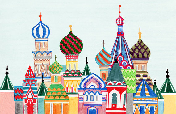 Colorful Illustration Art Print For Home Or Nursery Russian