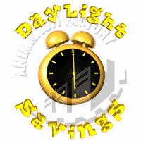 Daylight Savings Clock Ringing Animated Clipart