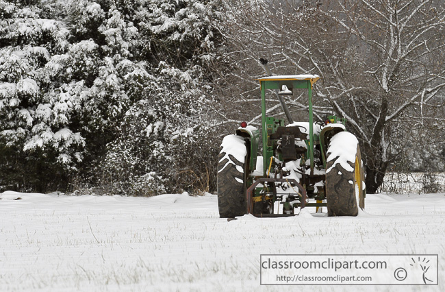 Equipment   Snow Covered Tractor 0291   Classroom Clipart