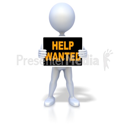 Figure Help Wanted Presentation Clipart