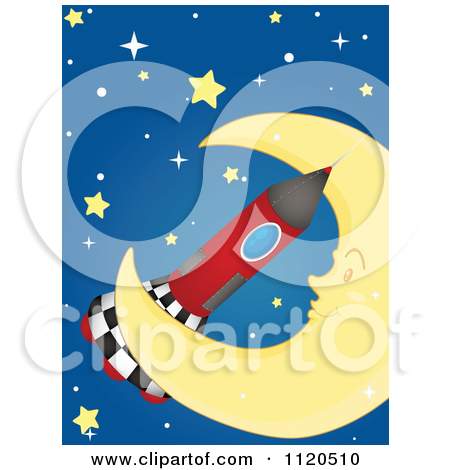 Free Retro Clipart Of Spaceship Launching Into Space By 000135