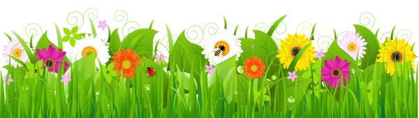 Grass With Flowers And Bee Png Clipart  Grass Flowers 2 Flower
