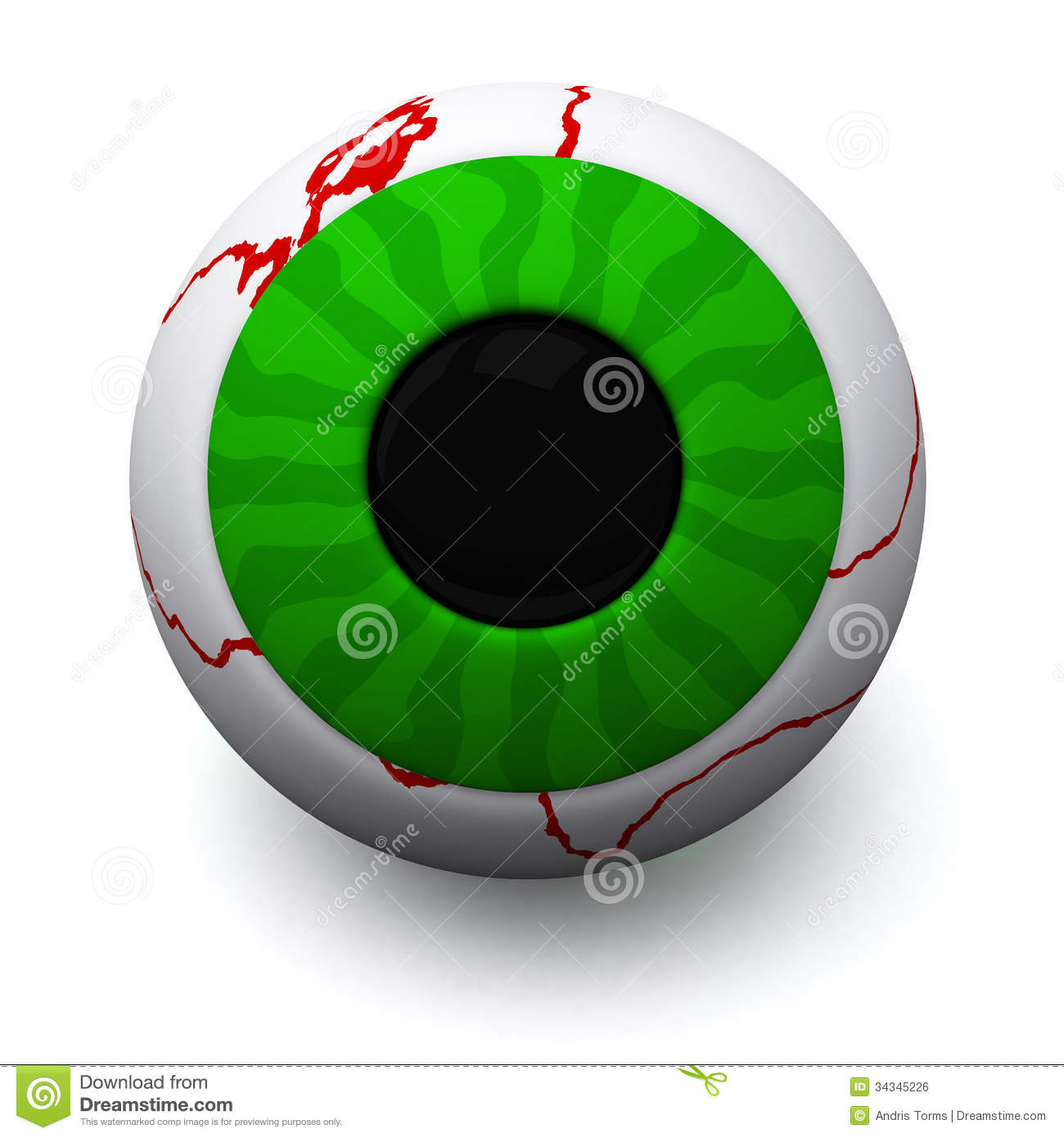Green Halloween Eyeball 3d Royalty Free Stock Image   Image  34345226