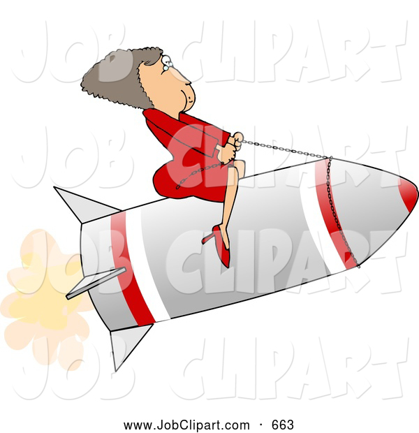 Job Clip Art Of A Successful White Businesswoman Riding A Rocket