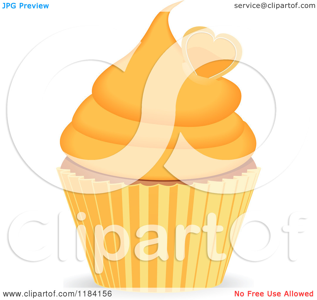 Orange Cupcake Clipart Clipart Of A Cupcake With