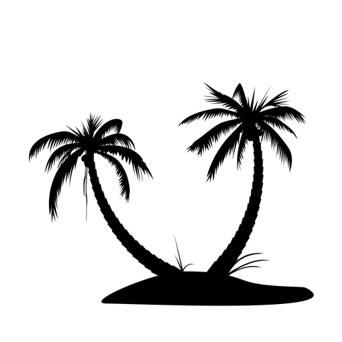 Palm Tree Silhouette   Clipart Best
