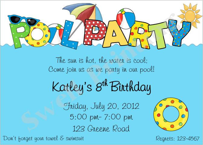 Pool Party Invitation Pool Birthday Invitation By Swellprinting