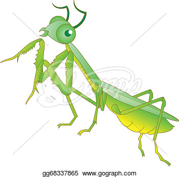 Praying Mantis Grasshopper Cartoon Clipart Drawing Gg68337865 Picture