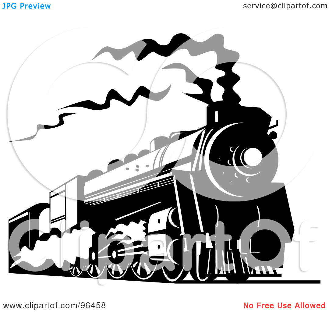 Royalty Free  Rf  Clipart Illustration Of A Black And White Steam