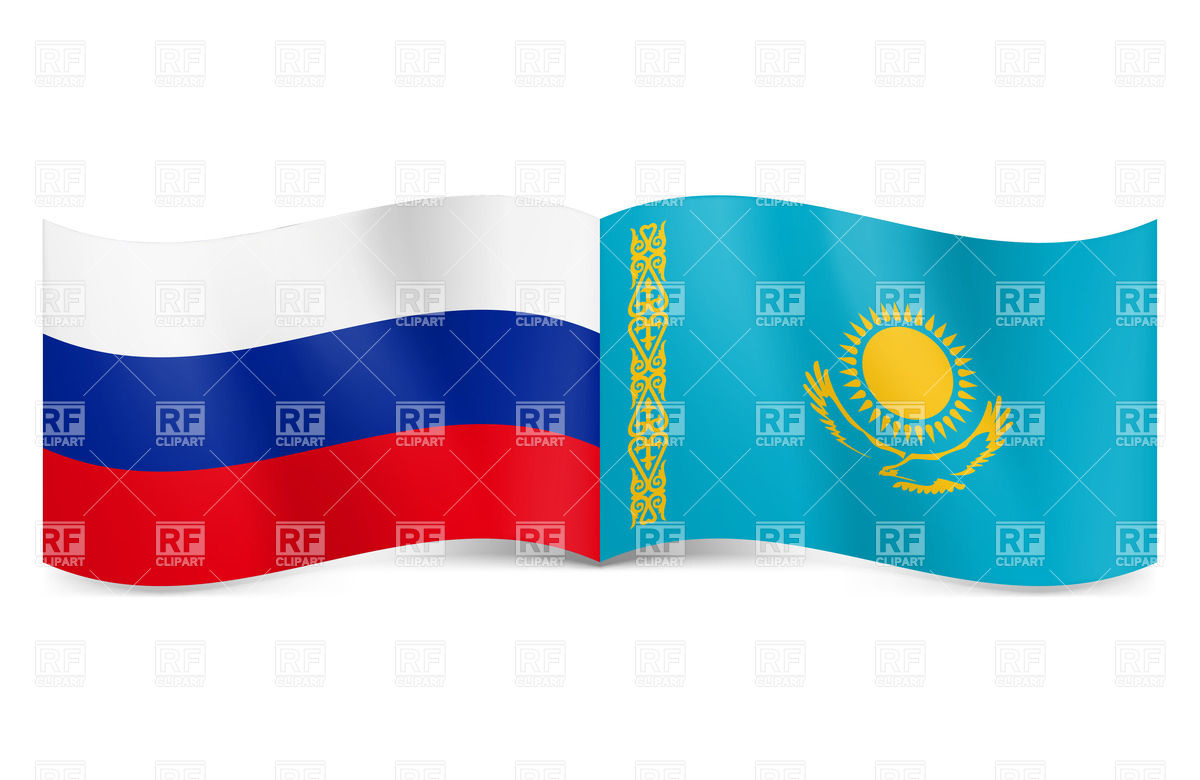 Russia And Kazakhstan Flags Together Signs Symbols Maps Download