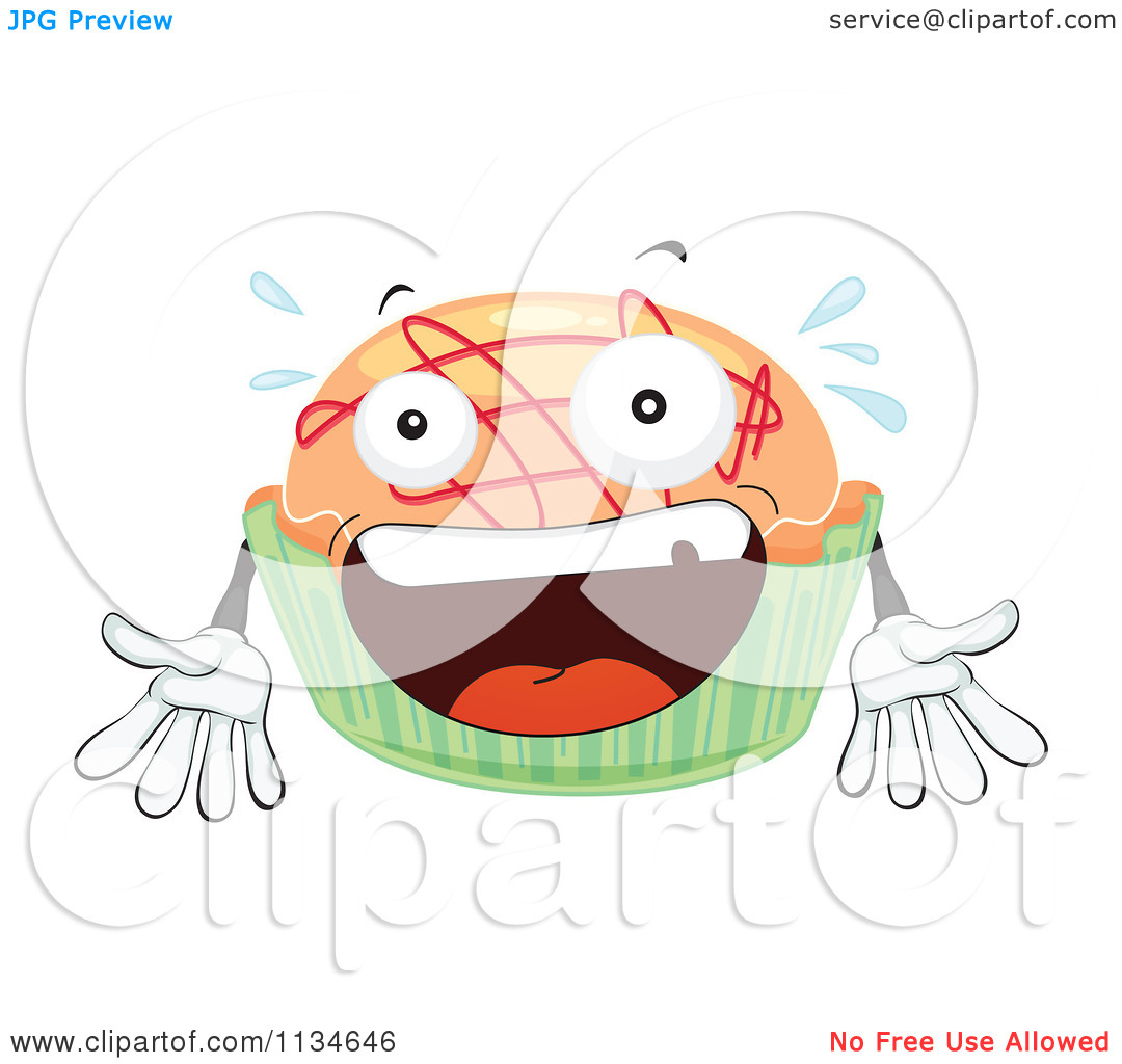     Screaming Orange Cupcake   Royalty Free Vector Clipart By Colematt