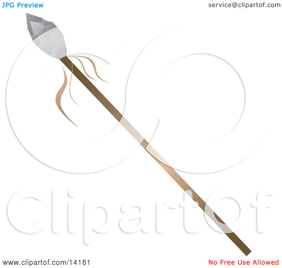 Sharp Spear With A Carved Rock Clipart Illustration By Rasmussen