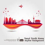 South Korea Skyline Design Black Vector Stock Vector   Clipart Me