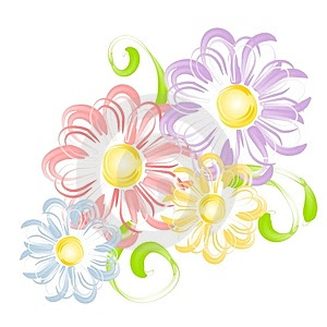 Spring Flowers In Pen Brush Clip Art Thumb