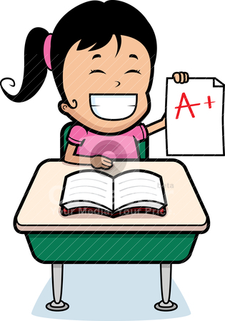 Student Grades Stock Vector Clipart A Happy Cartoon Girl Student With    