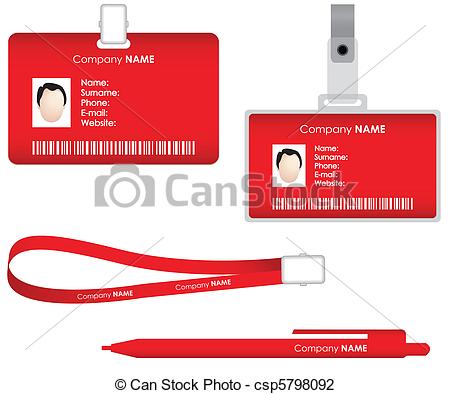 Vector   Name Tag For Id Card   Stock Illustration Royalty Free