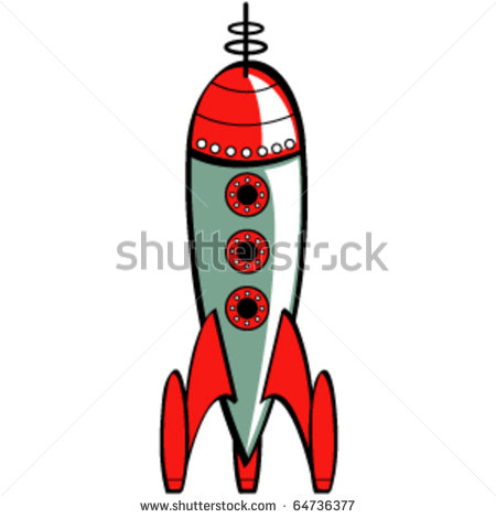 Vintage Or Retro Fifties Sci Fi Style Rocket Or Spaceship    Stock