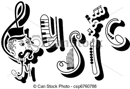 Word Music Csp6760788   Search Clip Art Illustration Drawings And