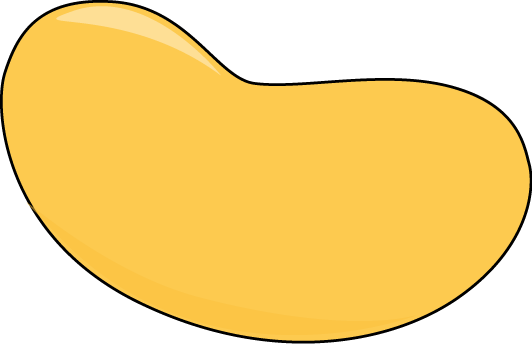 Yellow Jelly Bean With A Black Outline Clip Art   Yellow Jelly