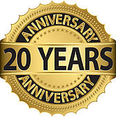 20 Years Anniversary Golden Label   Clipart Graphic